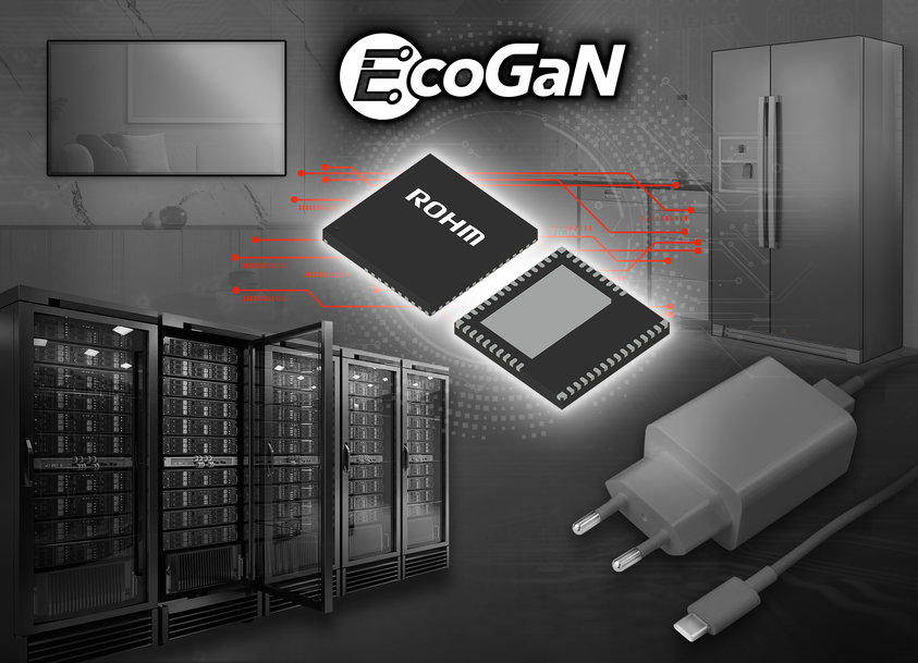 Los nuevos CI de etapa de potencia EcoGaN™ de ROHM contribuyen a disminuir el tamaño y a reducir las pérdidas